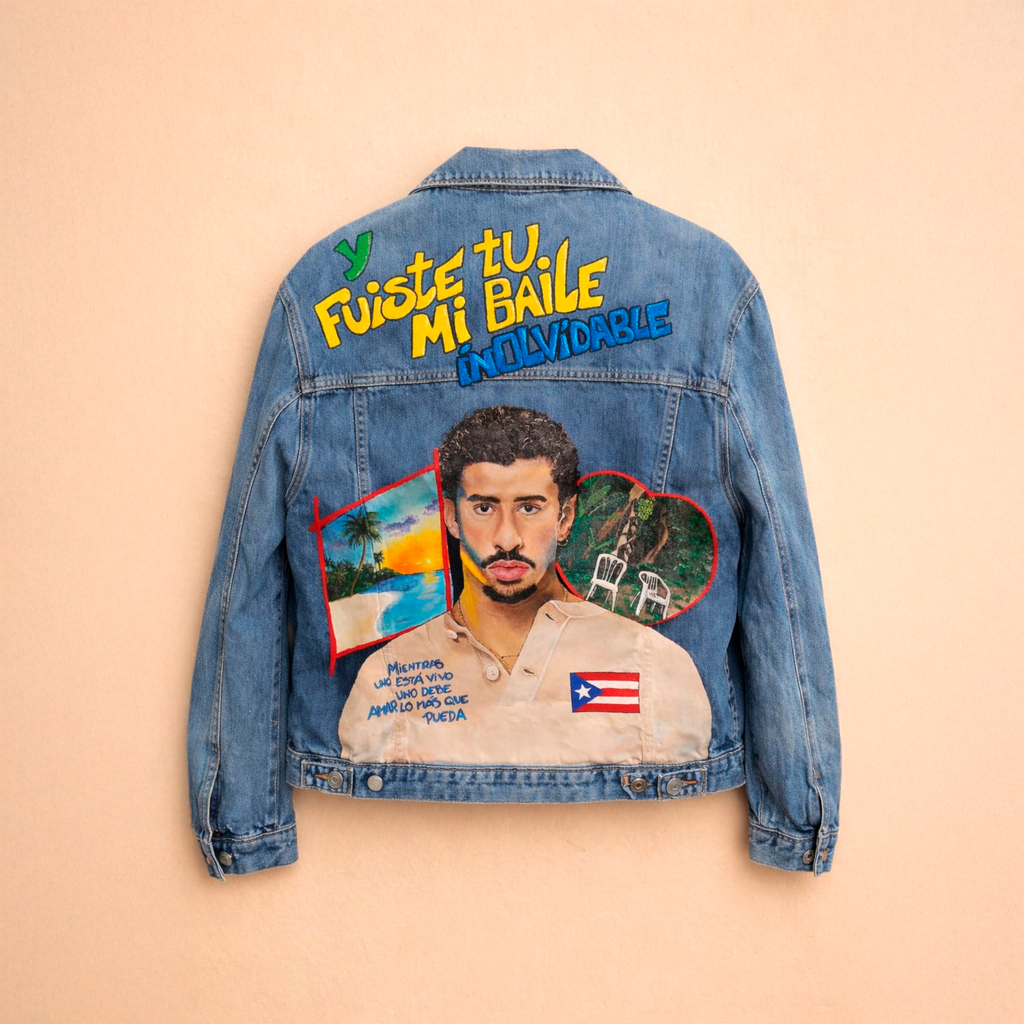 Chaqueta vaquera pintada a mano La Leyenda del Choliseo - Custom Denim Jacket