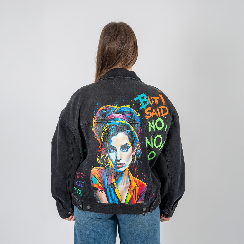 Chaqueta denim personalizada y pintada a mano The Soul Icon - (TALLA M DISPONIBLE)